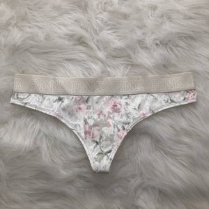 PINK/Victoria’s Secret White Rose Velvet Thong